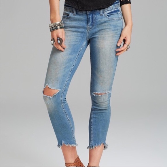 Free People Denim - Free People Destroyed Ankle Cut Off Jeans